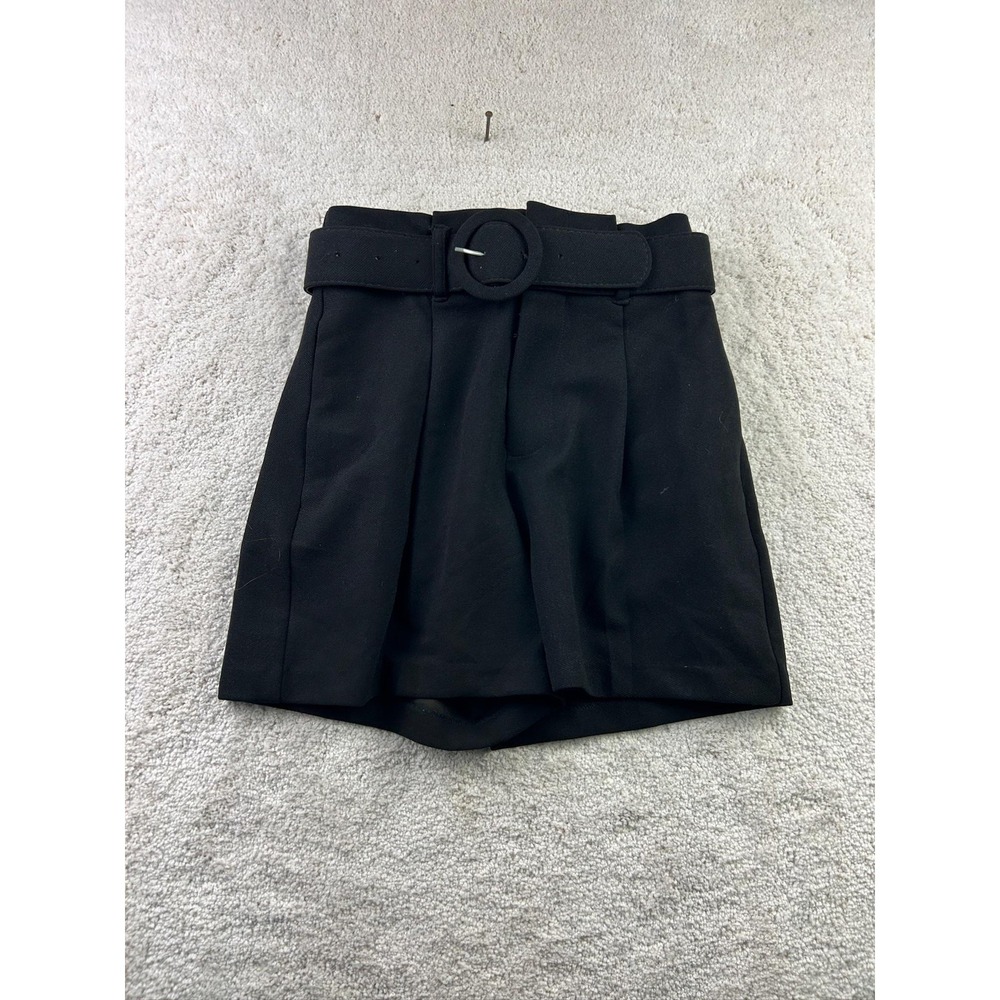 Endless Rose Shorts Womens XS Black Belted High Waist Pleated Dressy Pockets